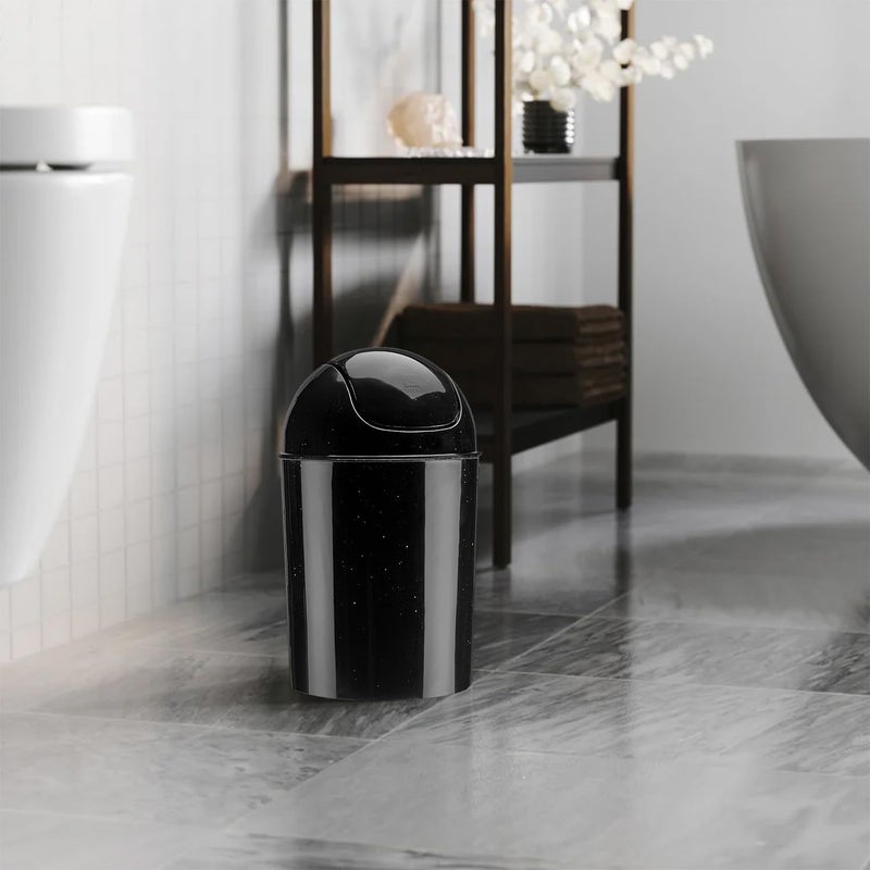 Umbra 1.25 Gallon Mini Waste Can with Removable Swing-Top Lid - Small Garbage Bin for Kitchen, Bathroom, Bedroom, Office - Compact Trash Can Fit Under Tables & Counters - Galaxy Black - Image 2